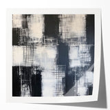 Modern Abstract Wall Art - Black & White Geometric Canvas Print