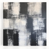 Modern Abstract Wall Art - Black & White Geometric Canvas Print