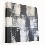 Modern Abstract Wall Art - Black & White Geometric Canvas Print