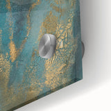 Contemporary Abstract Art – Teal & Gold Moody Modern Wall Art