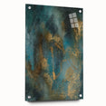 Contemporary Abstract Art – Teal & Gold Moody Modern Wall Art