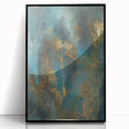 Contemporary Abstract Art – Teal & Gold Moody Modern Wall Art