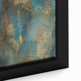 Contemporary Abstract Art – Teal & Gold Moody Modern Wall Art