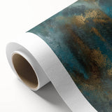 Contemporary Abstract Art – Teal & Gold Moody Modern Wall Art