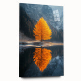 Golden Tree Reflection – Majestic Nature Landscape Art Print