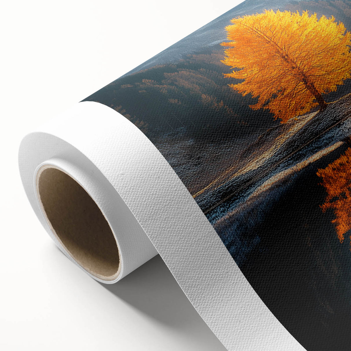 Golden Tree Reflection – Majestic Nature Landscape Art Print