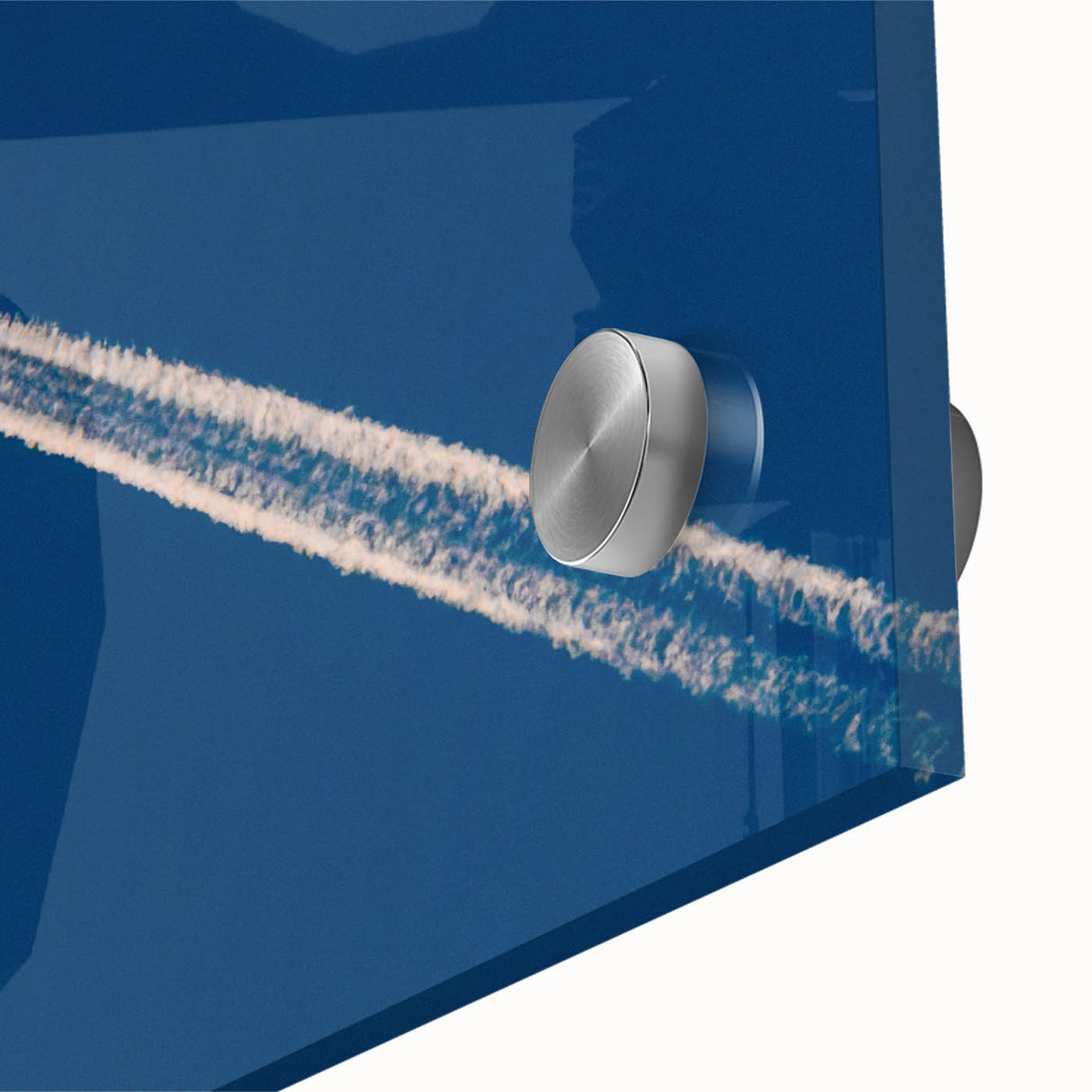 Minimalist Landscape Wall Art – Jet Trail Over Deep Blue Horizon