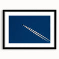 Minimalist Landscape Wall Art – Jet Trail Over Deep Blue Horizon