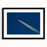 Minimalist Landscape Wall Art – Jet Trail Over Deep Blue Horizon
