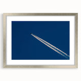 Minimalist Landscape Wall Art – Jet Trail Over Deep Blue Horizon