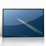 Minimalist Landscape Wall Art – Jet Trail Over Deep Blue Horizon