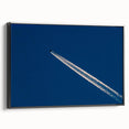 Minimalist Landscape Wall Art – Jet Trail Over Deep Blue Horizon