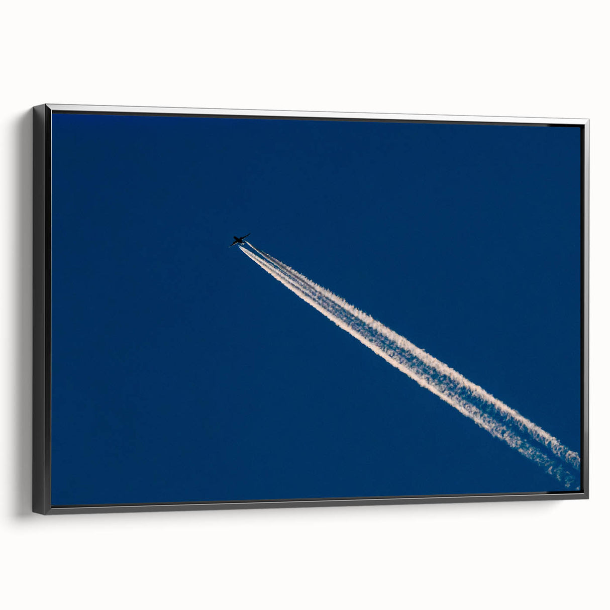 Minimalist Landscape Wall Art – Jet Trail Over Deep Blue Horizon