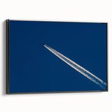 Minimalist Landscape Wall Art – Jet Trail Over Deep Blue Horizon