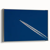 Minimalist Landscape Wall Art – Jet Trail Over Deep Blue Horizon
