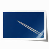 Minimalist Landscape Wall Art – Jet Trail Over Deep Blue Horizon