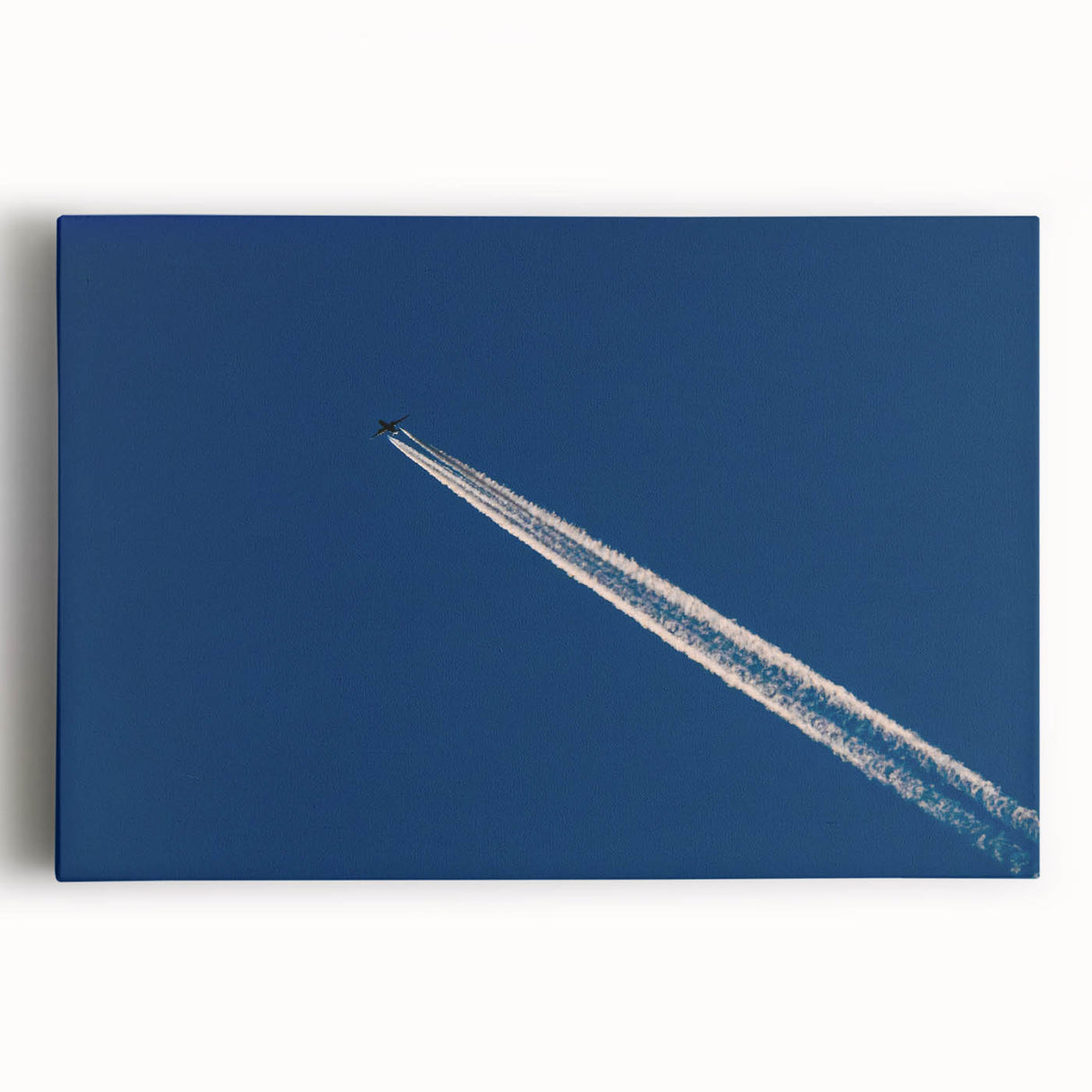Minimalist Landscape Wall Art – Jet Trail Over Deep Blue Horizon