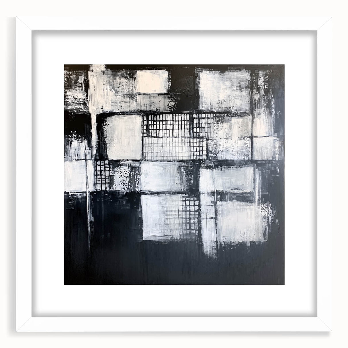Minimalist Wall Décor - Black & White Abstract Geometric Print