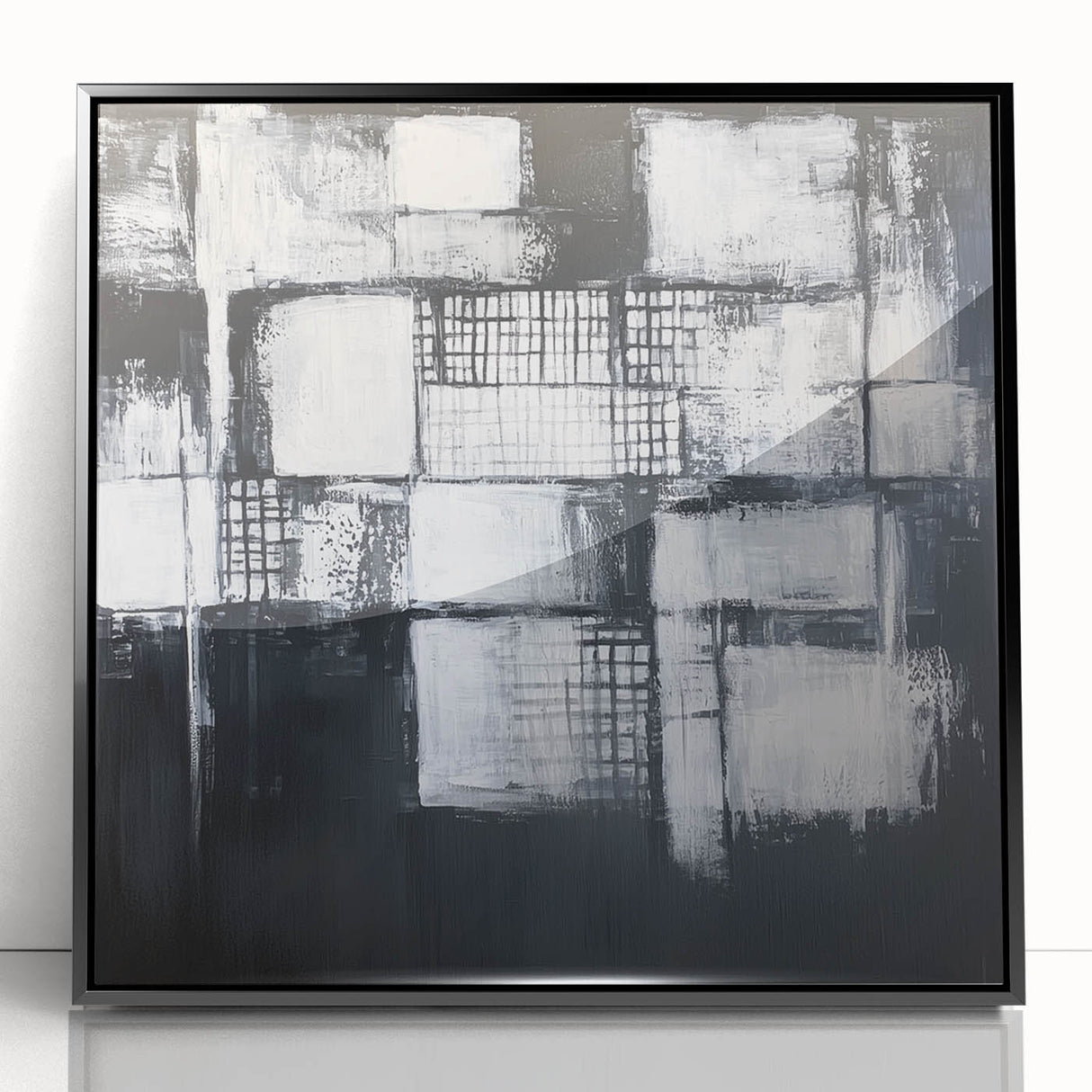Minimalist Wall Décor - Black & White Abstract Geometric Print