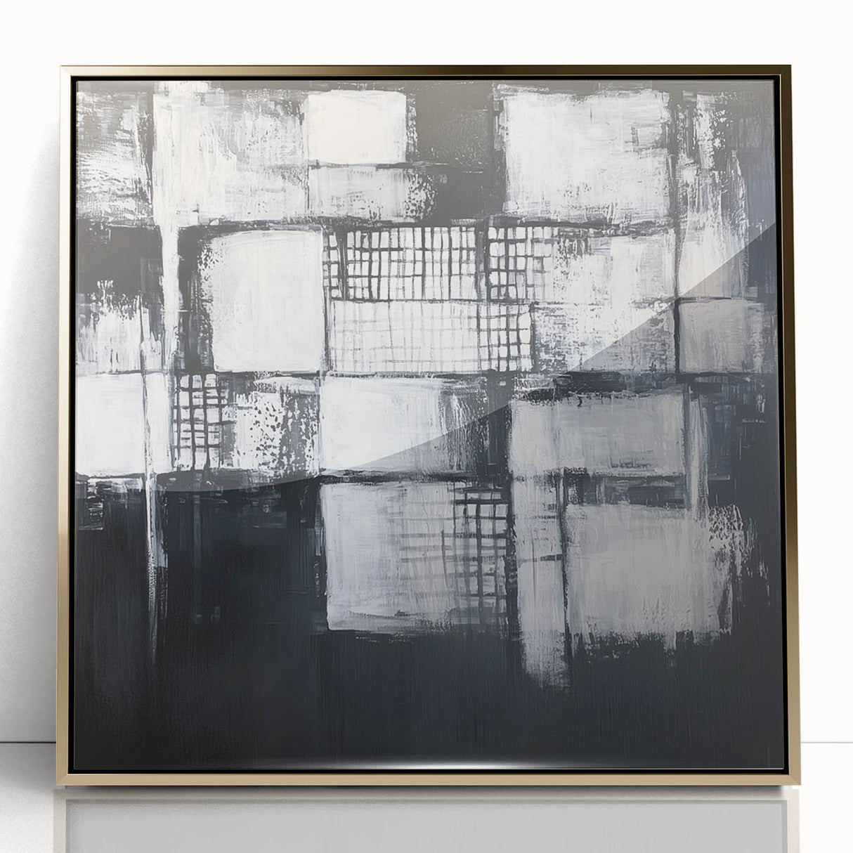 Minimalist Wall Décor - Black & White Abstract Geometric Print