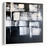 Minimalist Wall Décor - Black & White Abstract Geometric Print
