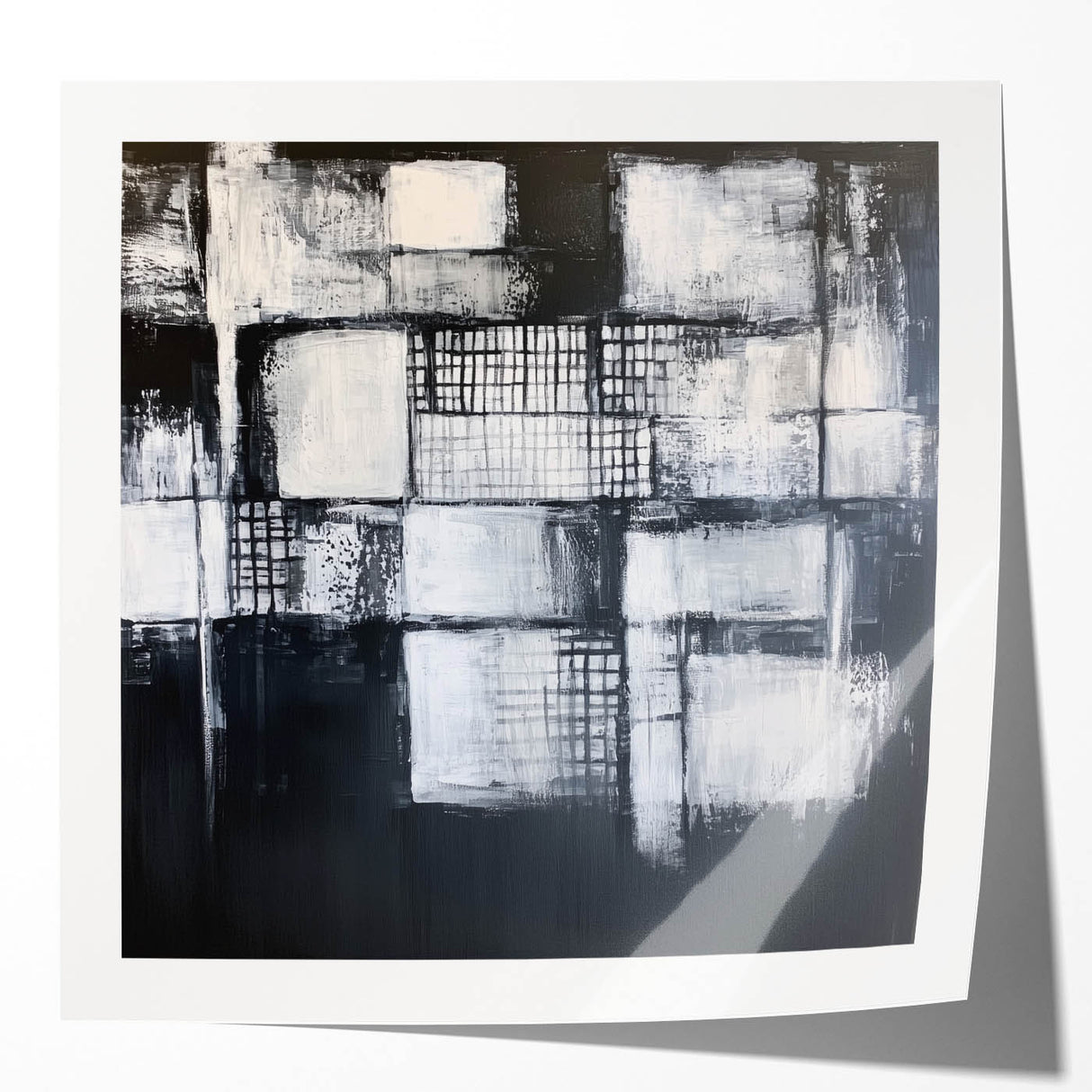 Minimalist Wall Décor - Black & White Abstract Geometric Print