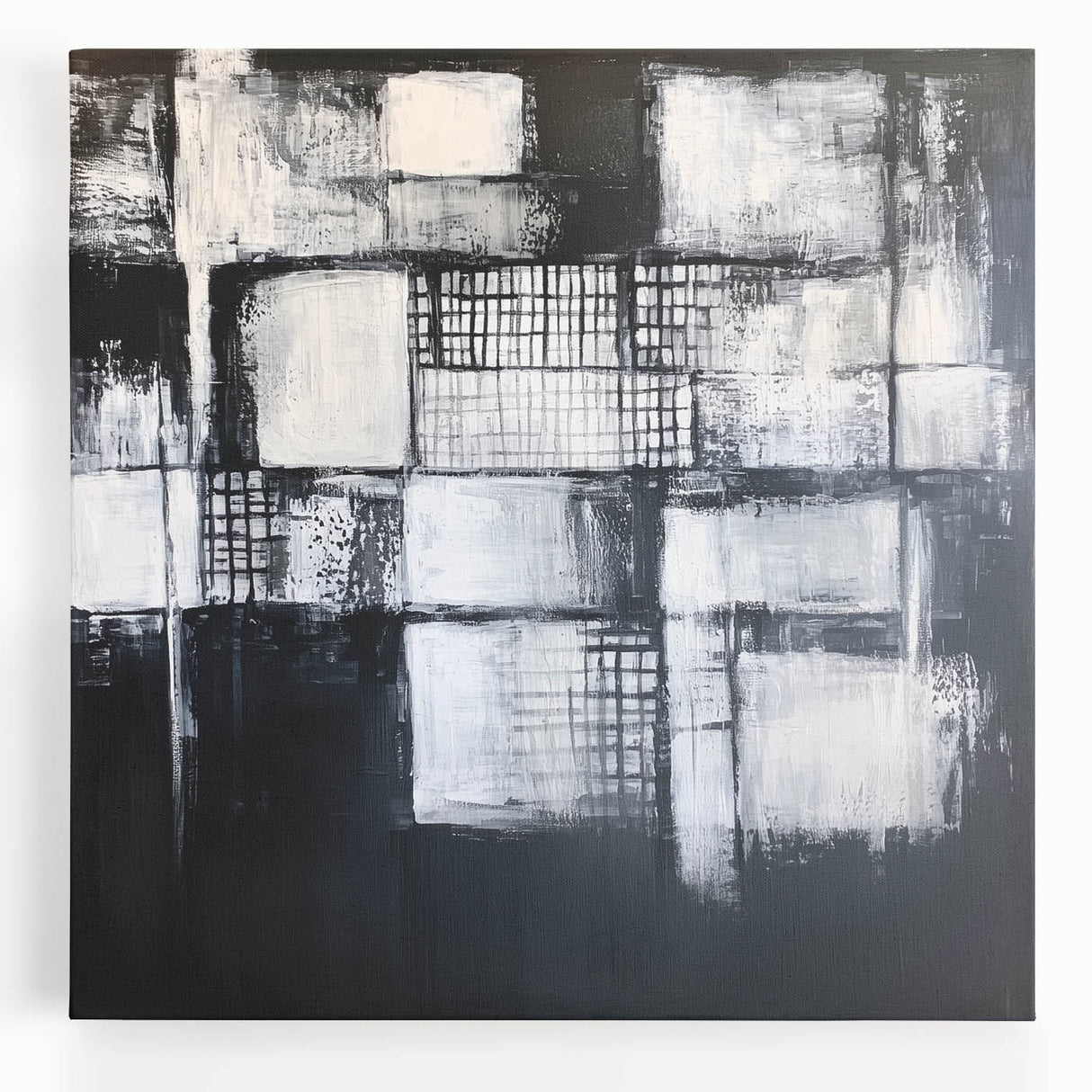 Minimalist Wall Décor - Black & White Abstract Geometric Print