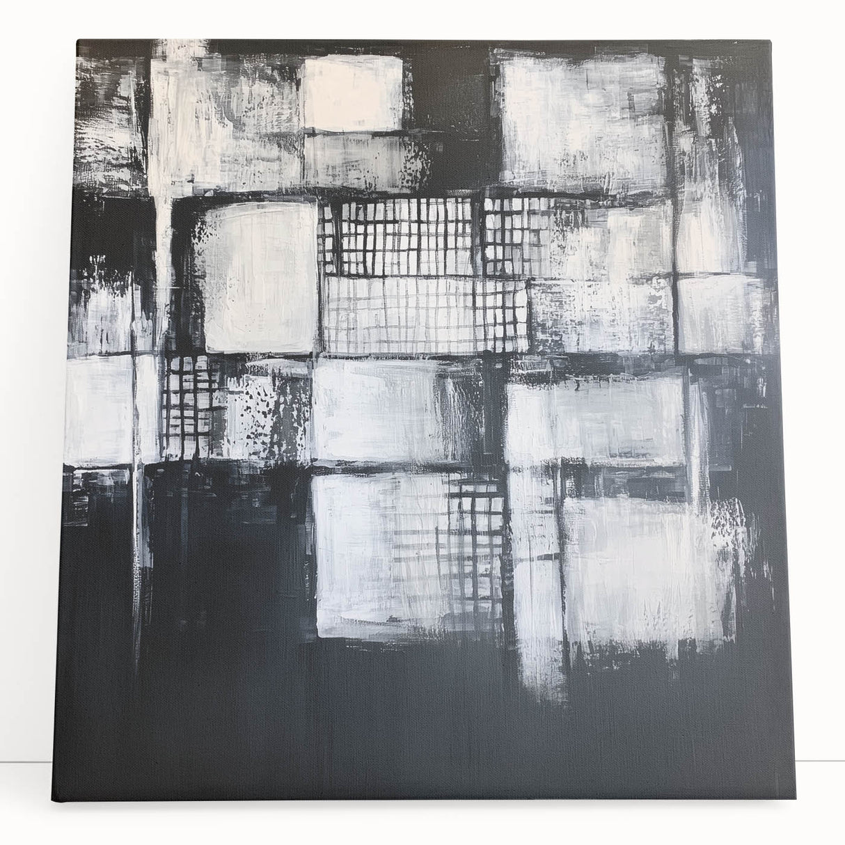 Minimalist Wall Décor - Black & White Abstract Geometric Print