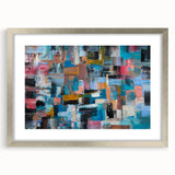 Large Abstract Wall Art – Moody Modern Canvas in Teal, Red & Brown