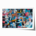 Large Abstract Wall Art – Moody Modern Canvas in Teal, Red & Brown