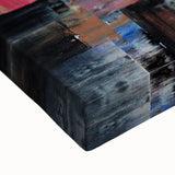 Large Abstract Wall Art – Moody Modern Canvas in Teal, Red & Brown