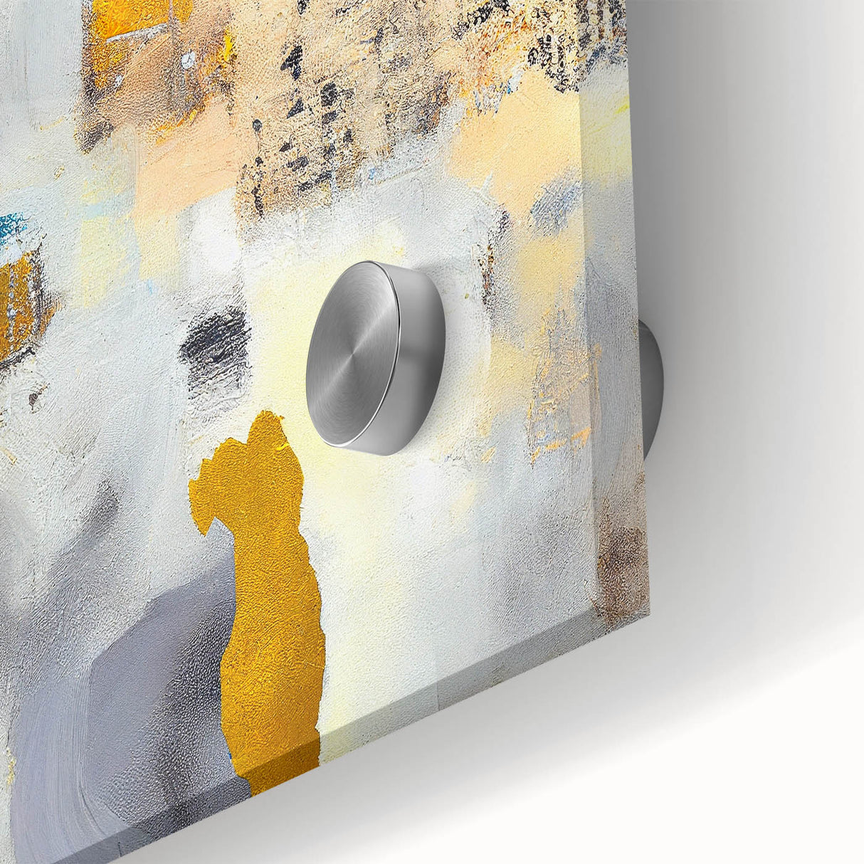 Blushed Blues – Royal Abstract Wall Art with Gold and Gray Accents