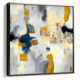 Blushed Blues – Royal Abstract Wall Art with Gold and Gray Accents