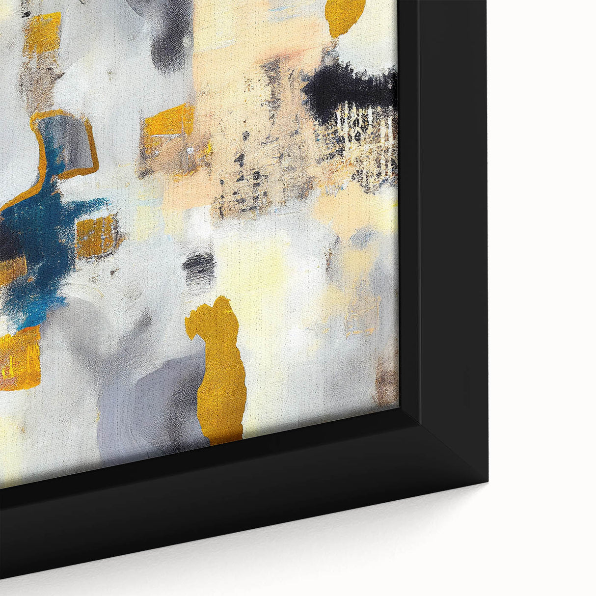 Blushed Blues – Royal Abstract Wall Art with Gold and Gray Accents