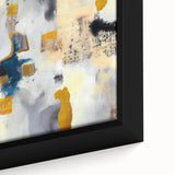 Blushed Blues – Royal Abstract Wall Art with Gold and Gray Accents