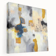 Blushed Blues – Royal Abstract Wall Art with Gold and Gray Accents
