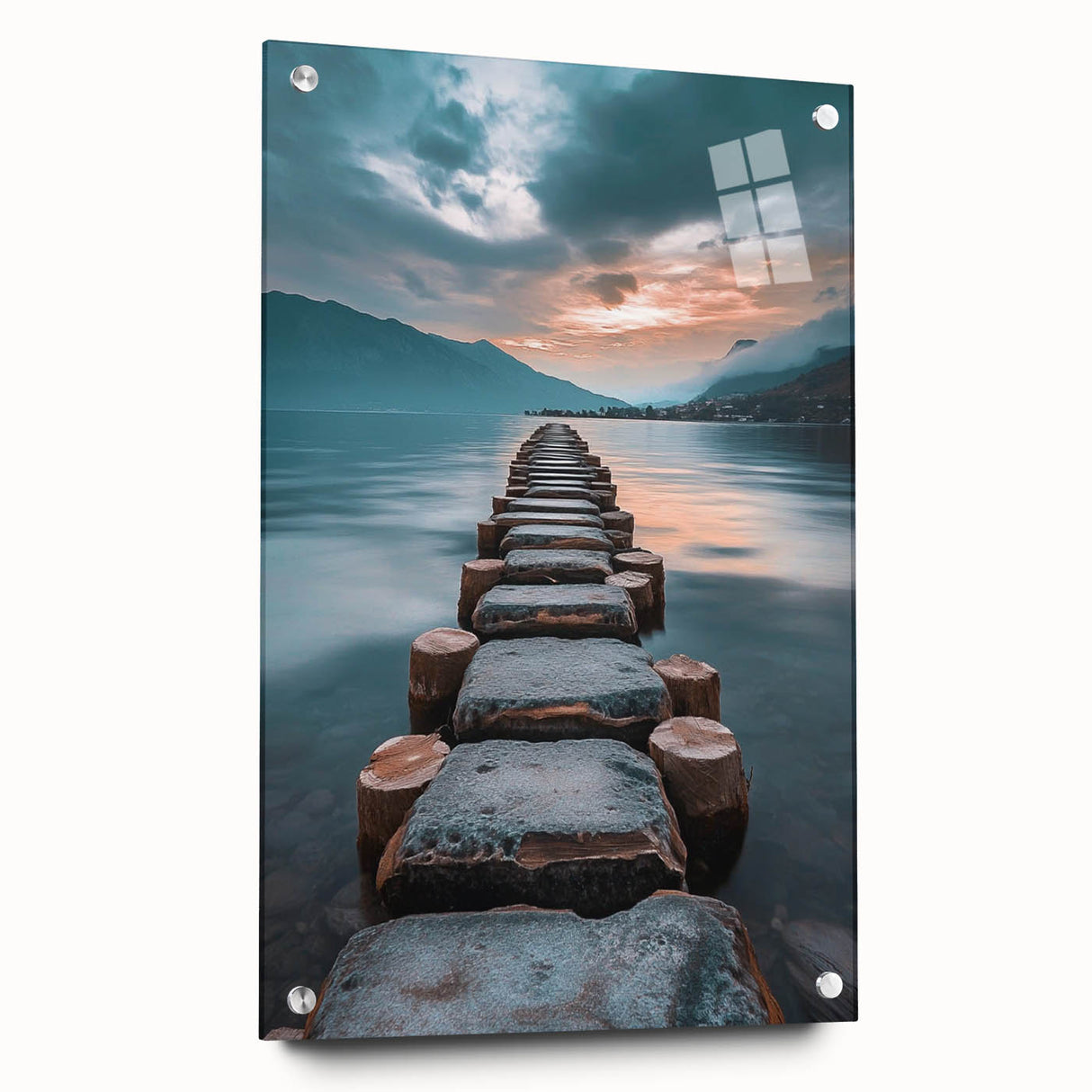 Tranquil Lakeside Pathway – Serene Nature Landscape Art Print