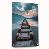 Tranquil Lakeside Pathway – Serene Nature Landscape Art Print