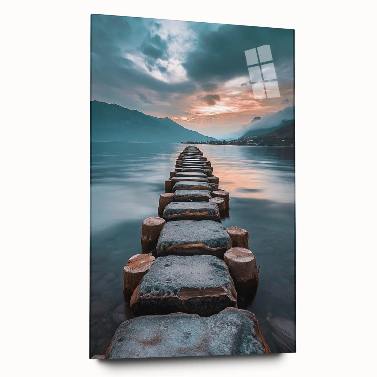 Tranquil Lakeside Pathway – Serene Nature Landscape Art Print