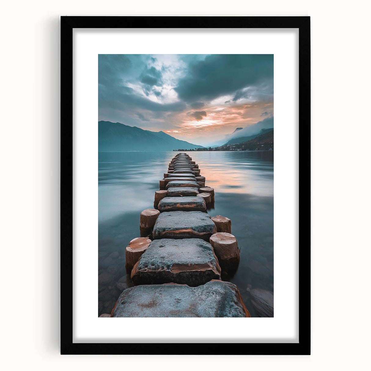 Tranquil Lakeside Pathway – Serene Nature Landscape Art Print