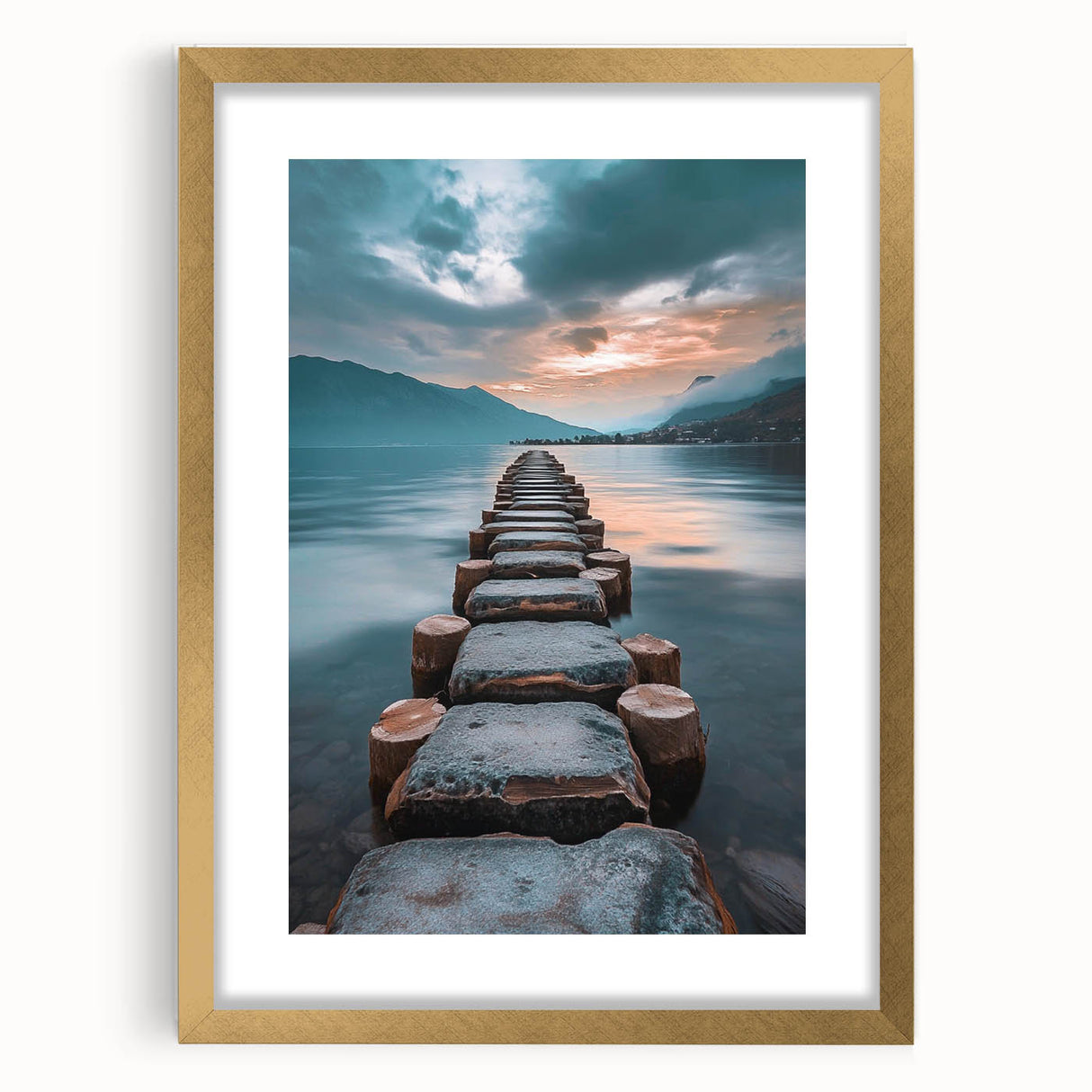 Tranquil Lakeside Pathway – Serene Nature Landscape Art Print