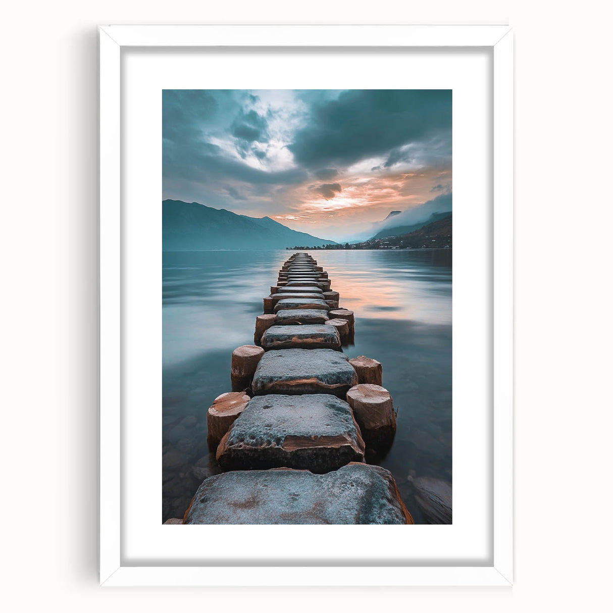 Tranquil Lakeside Pathway – Serene Nature Landscape Art Print