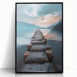 Tranquil Lakeside Pathway – Serene Nature Landscape Art Print