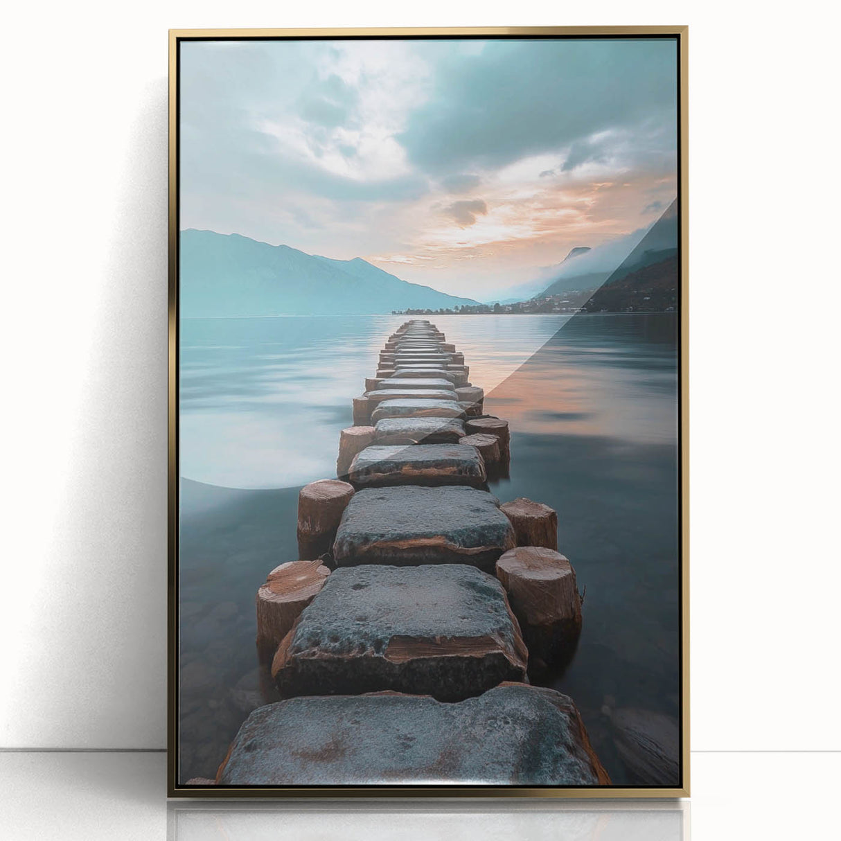 Tranquil Lakeside Pathway – Serene Nature Landscape Art Print