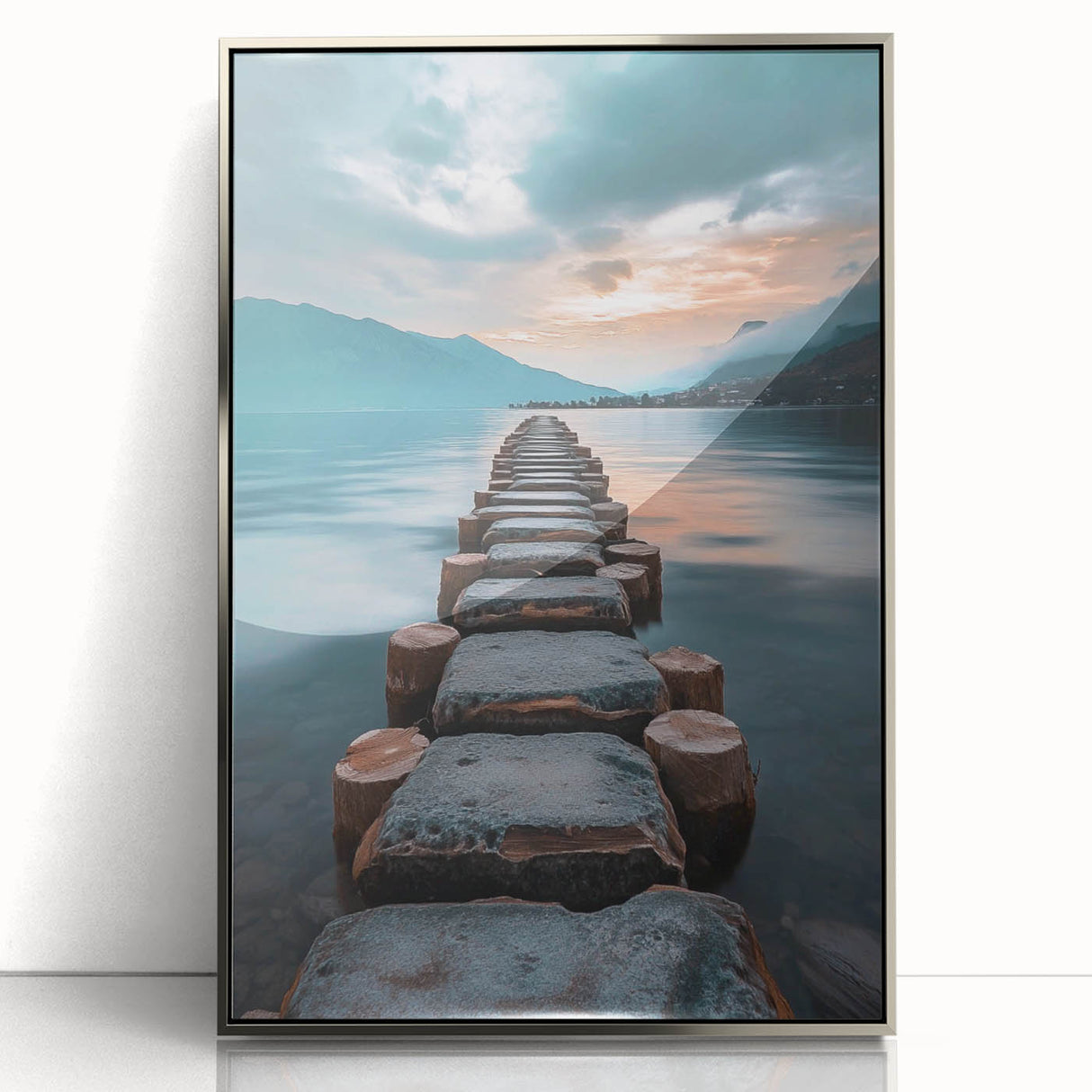 Tranquil Lakeside Pathway – Serene Nature Landscape Art Print