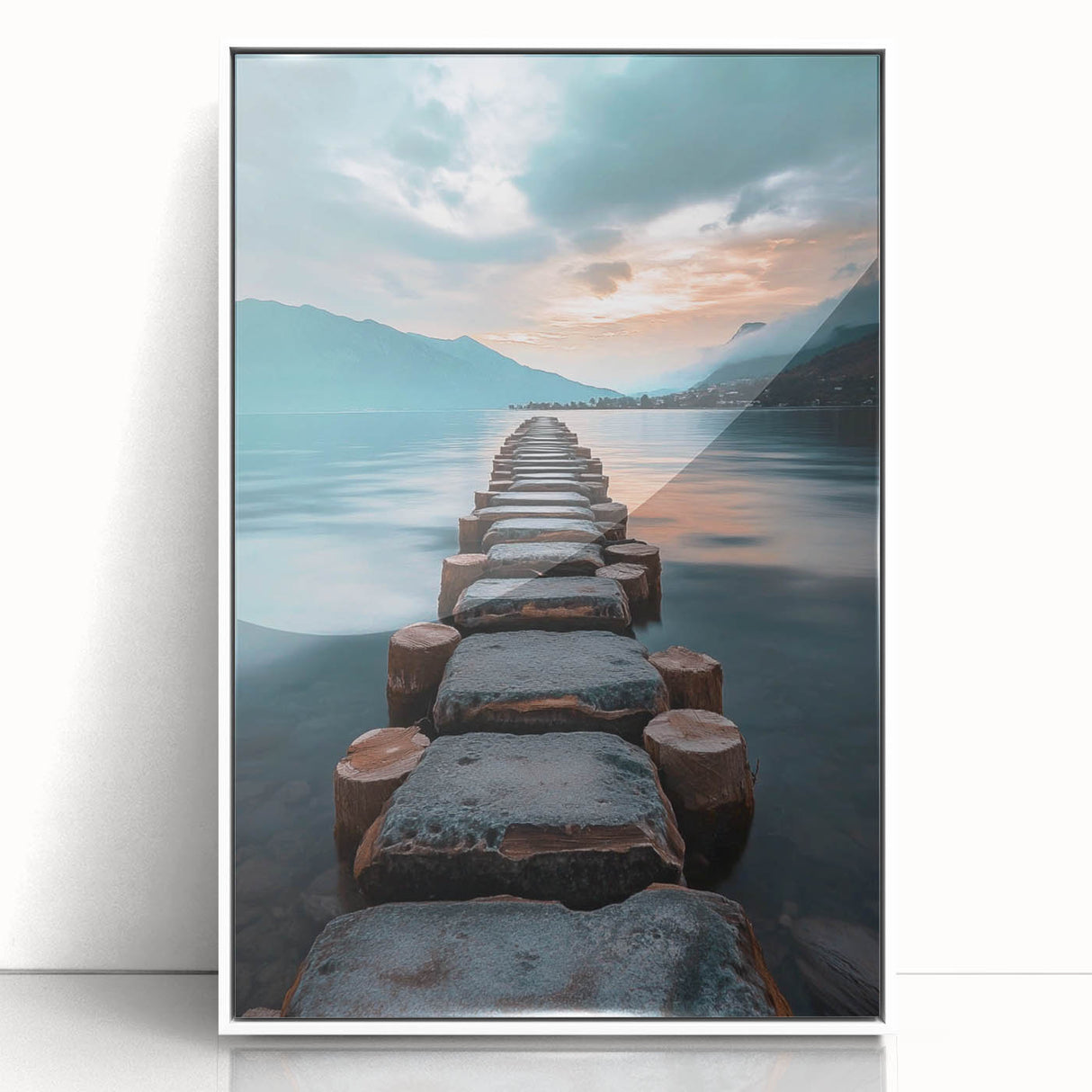 Tranquil Lakeside Pathway – Serene Nature Landscape Art Print