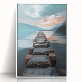 Tranquil Lakeside Pathway – Serene Nature Landscape Art Print
