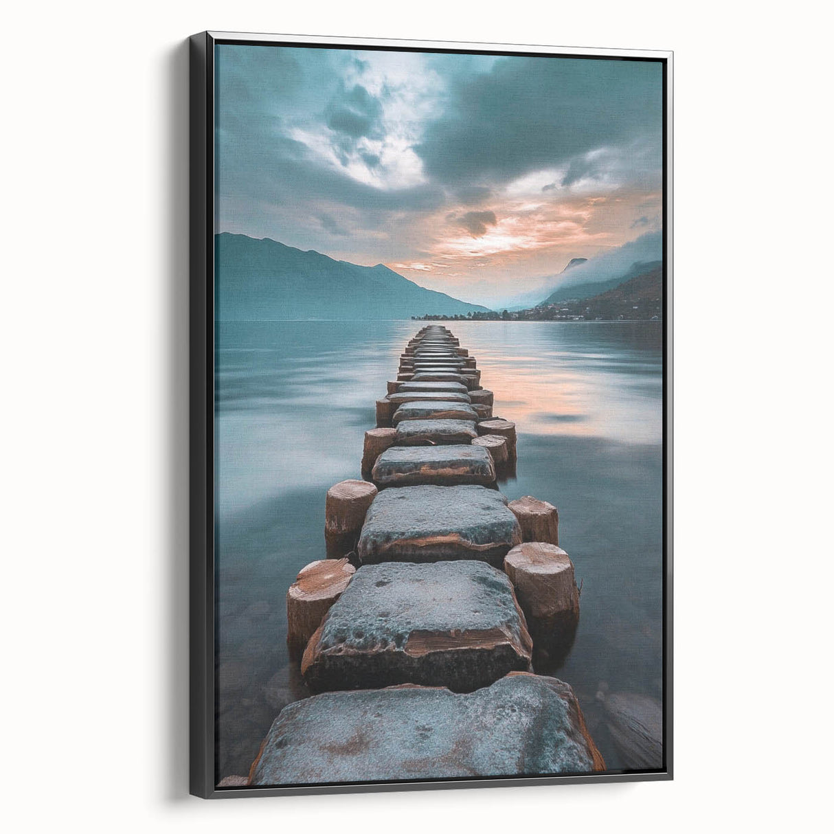 Tranquil Lakeside Pathway – Serene Nature Landscape Art Print