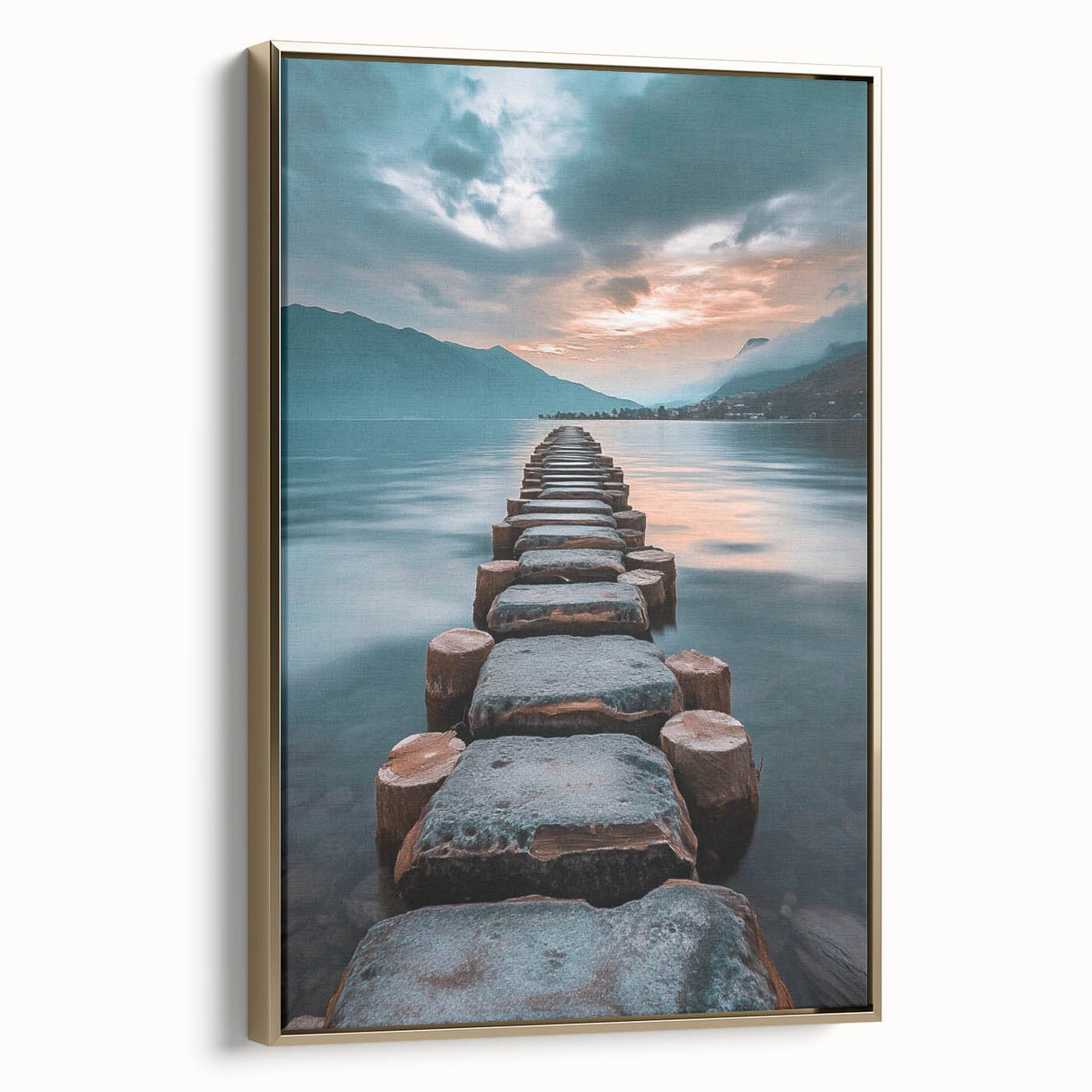 Tranquil Lakeside Pathway – Serene Nature Landscape Art Print