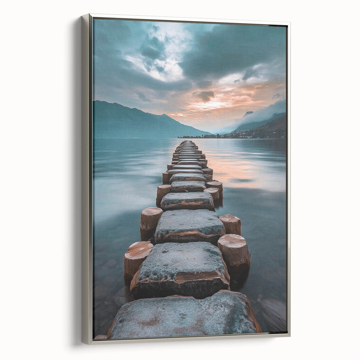 Tranquil Lakeside Pathway – Serene Nature Landscape Art Print